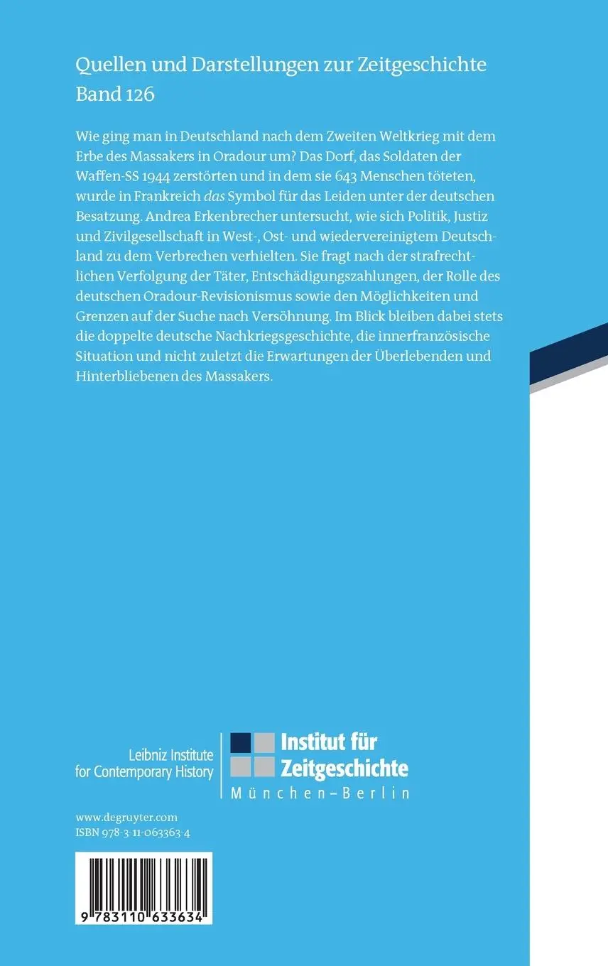 Rückseite: 9783110633634 | Oradour und die Deutschen | Andrea Erkenbrecher | Buch | VII | Deutsch
