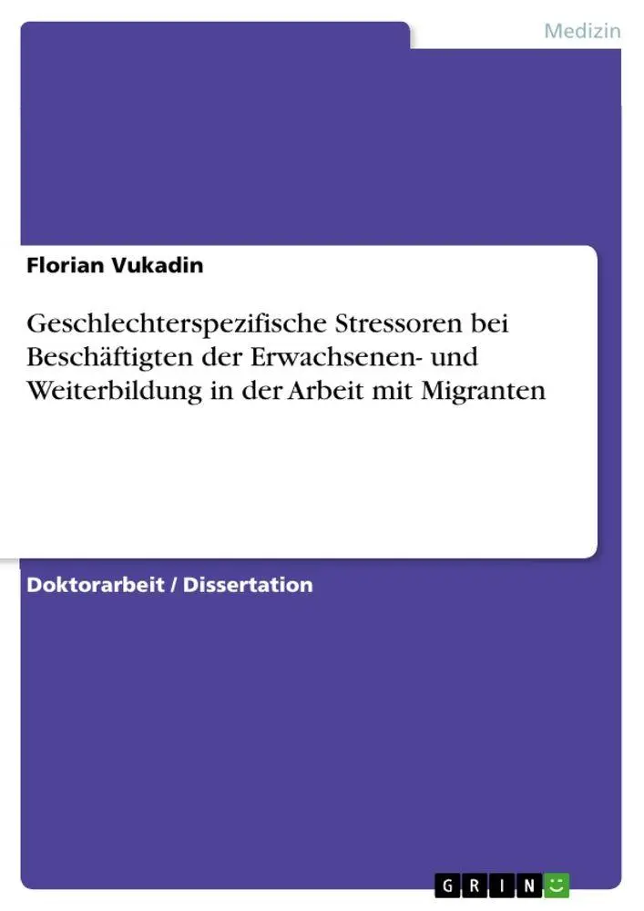 Cover: 9783389163634 | Geschlechterspezifische Stressoren bei Beschäftigten der...