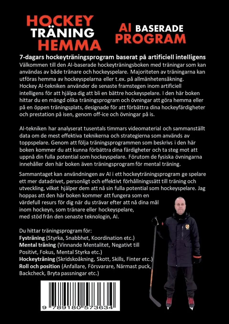 Rückseite: 9789180573634 | Hockeyträning Hemma - AI baserade program | Jukka Aro | Taschenbuch