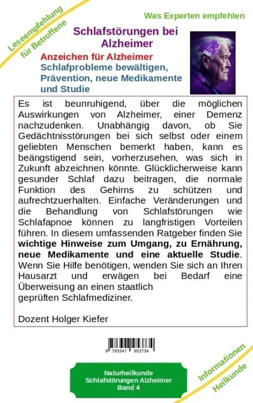 Bild: 9783347953734 | Schlafstörungen bei Alzheimer - Alzheimer Demenz Erkrankung kann...
