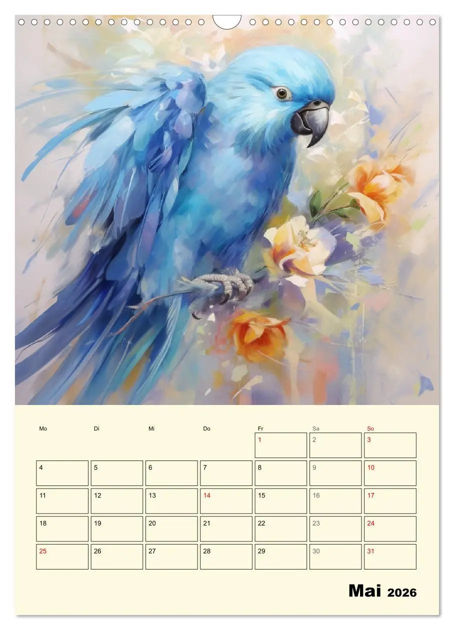 Bild: 9783516313734 | Bunte Vögel. Bezaubernde Papageien-Aquarelle (Wandkalender 2026 DIN...