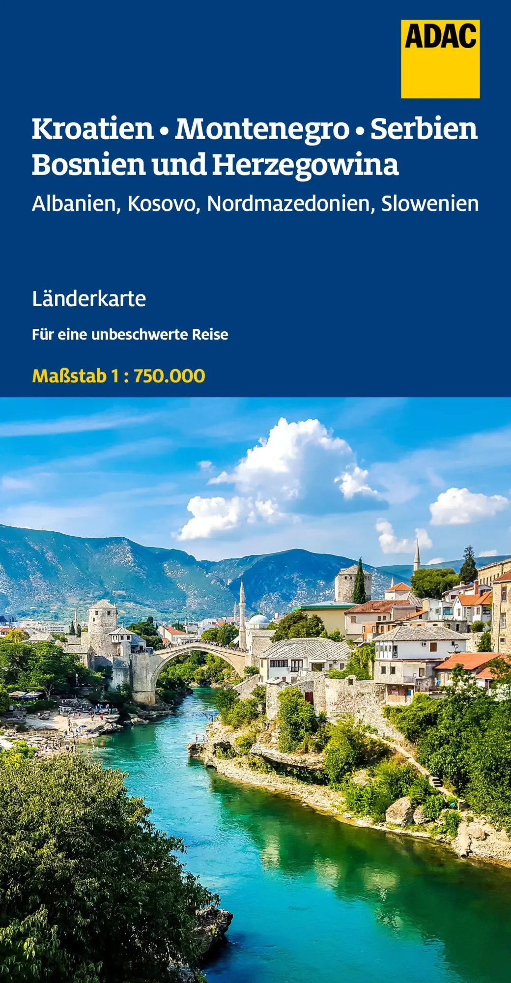 Cover: 9783826423734 | ADAC Länderkarte Kroatien, Montenegro, Serbien, Bosnien und...