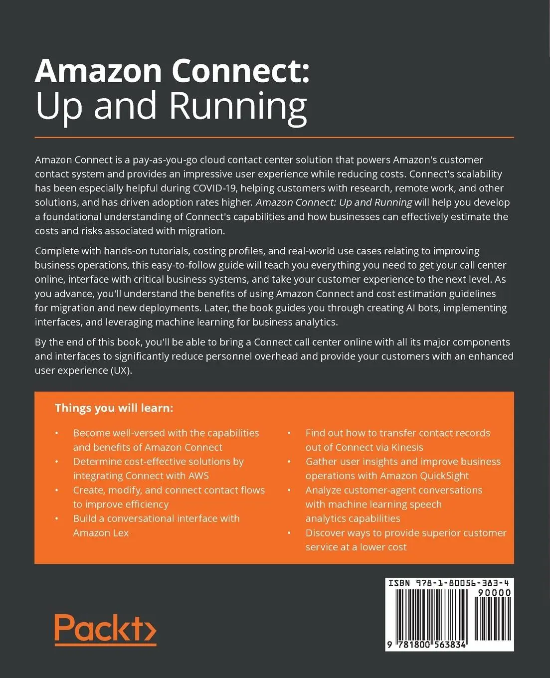 Rückseite: 9781800563834 | Amazon Connect - Up and Running | Jeff Armstrong | Taschenbuch | 2021
