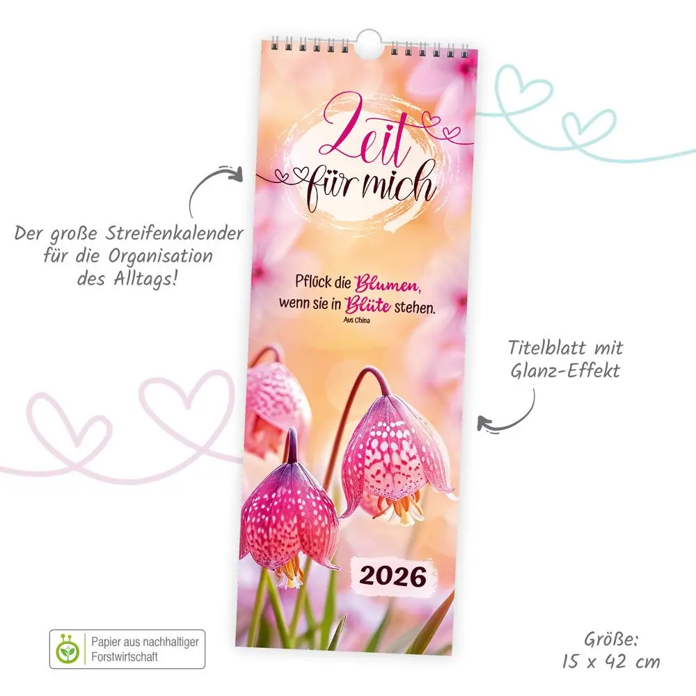 Bild: 9783988023834 | Trötsch Maxi-Streifenkalender Zeit für mich 2026 | Wandkalender | KG