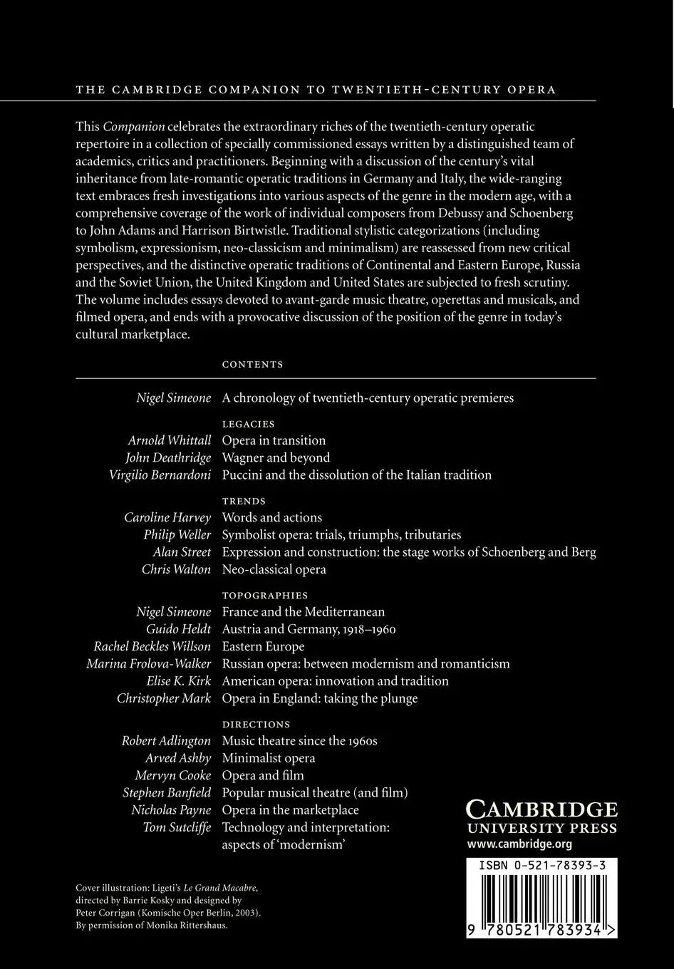 Rückseite: 9780521783934 | The Cambridge Companion to Twentieth-Century Opera | Mervyn Cooke