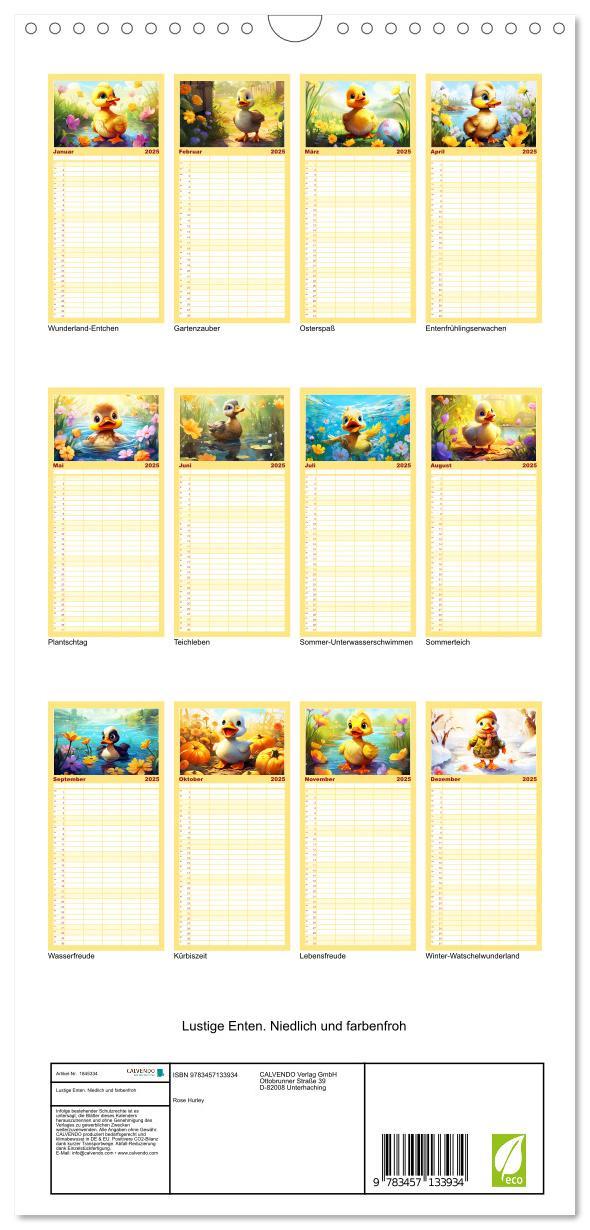 Bild: 9783457133934 | Familienplaner 2025 - Lustige Enten. Niedlich und farbenfroh mit 5...