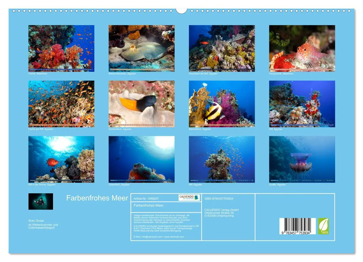 Bild: 9783457753934 | Farbenfrohes Meer (hochwertiger Premium Wandkalender 2026 DIN A2...