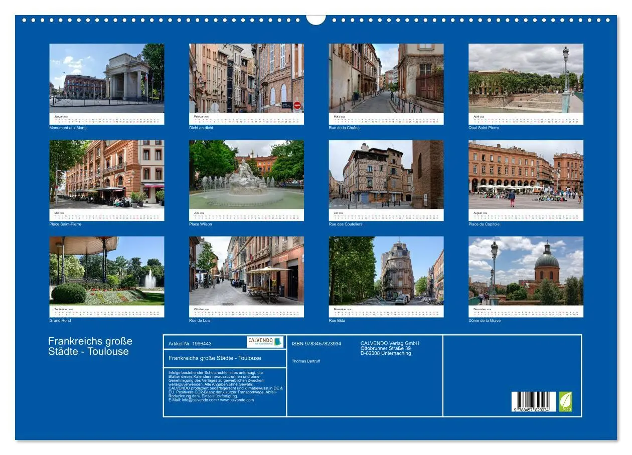 Bild: 9783457823934 | Frankreichs große Städte - Toulouse (Wandkalender 2026 DIN A2...