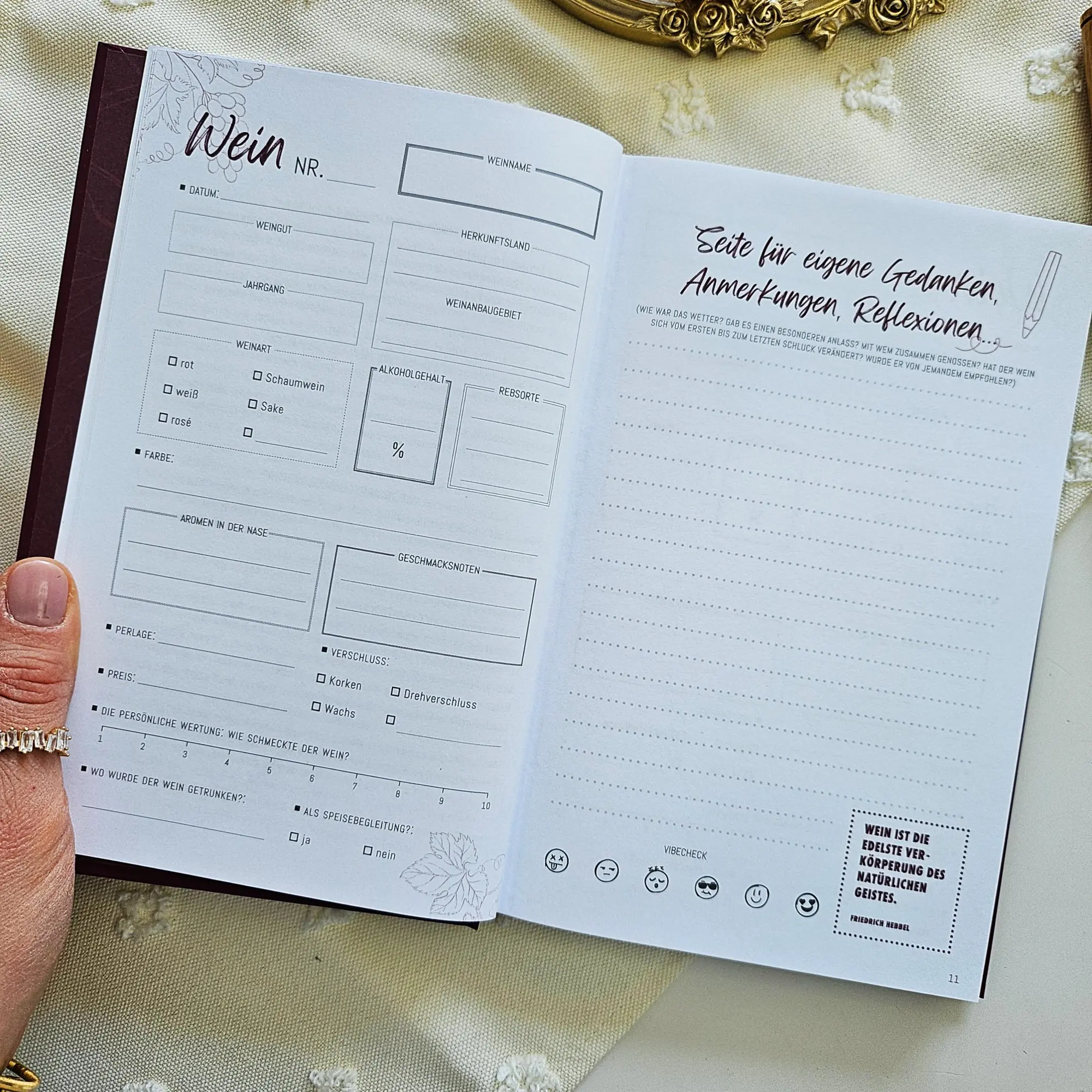 Bild: 9783861123934 | Unterwegs Wein-Logbuch | Dein Weinjournal zum Ausfüllen und Ankreuzen