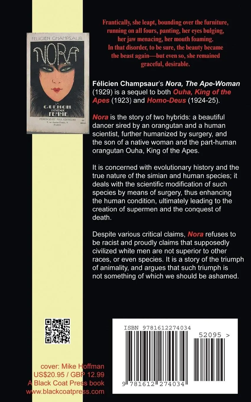 Rückseite: 9781612274034 | Nora, The Ape-Woman | Felicien Champsaur | Taschenbuch | Englisch