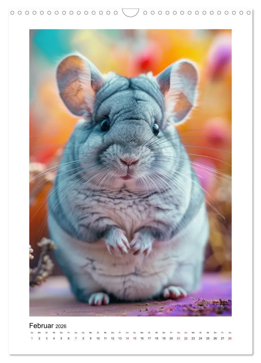 Bild: 9783457264034 | Knuddlige Chinchillas (Wandkalender 2026 DIN A3 hoch), CALVENDO...