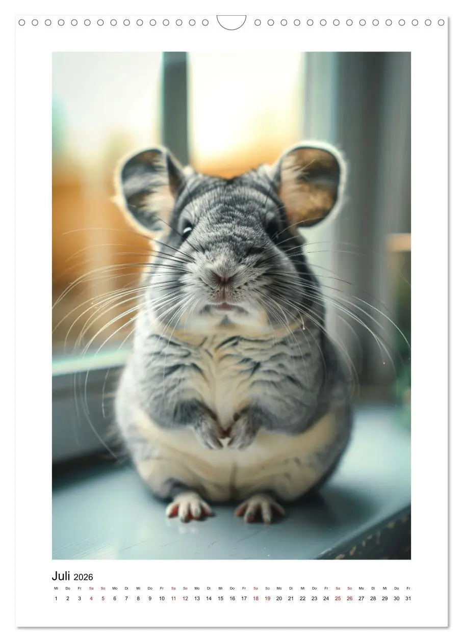 Bild: 9783457264034 | Knuddlige Chinchillas (Wandkalender 2026 DIN A3 hoch), CALVENDO...