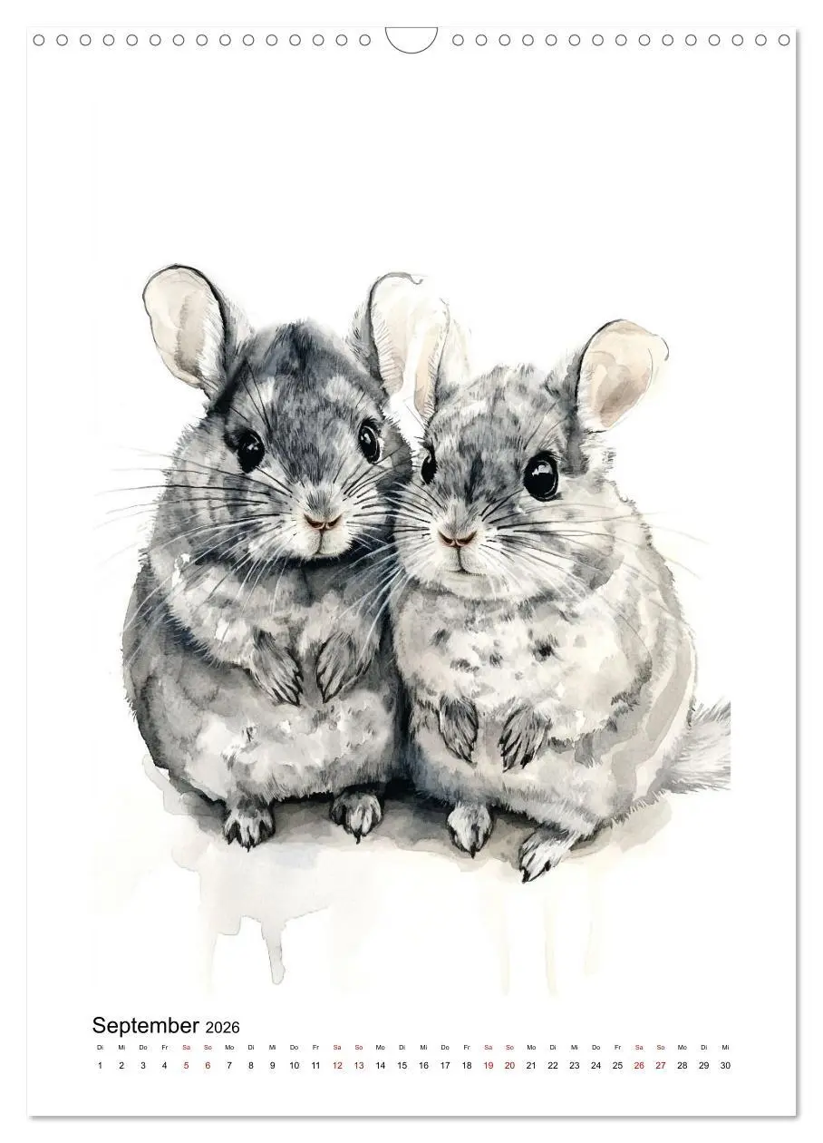 Bild: 9783457264034 | Knuddlige Chinchillas (Wandkalender 2026 DIN A3 hoch), CALVENDO...