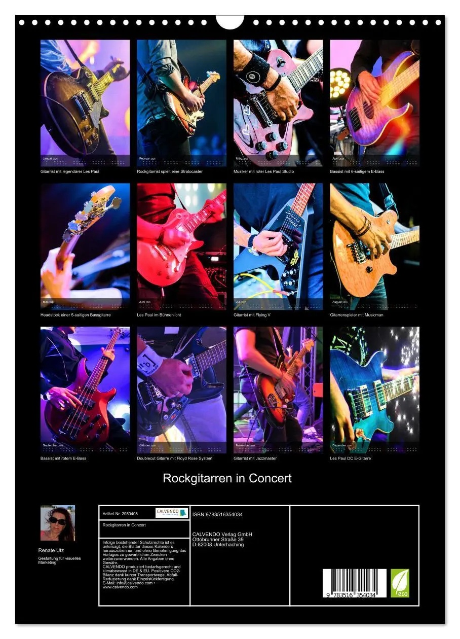 Bild: 9783516354034 | Rockgitarren in Concert (Wandkalender 2026 DIN A3 hoch), CALVENDO...