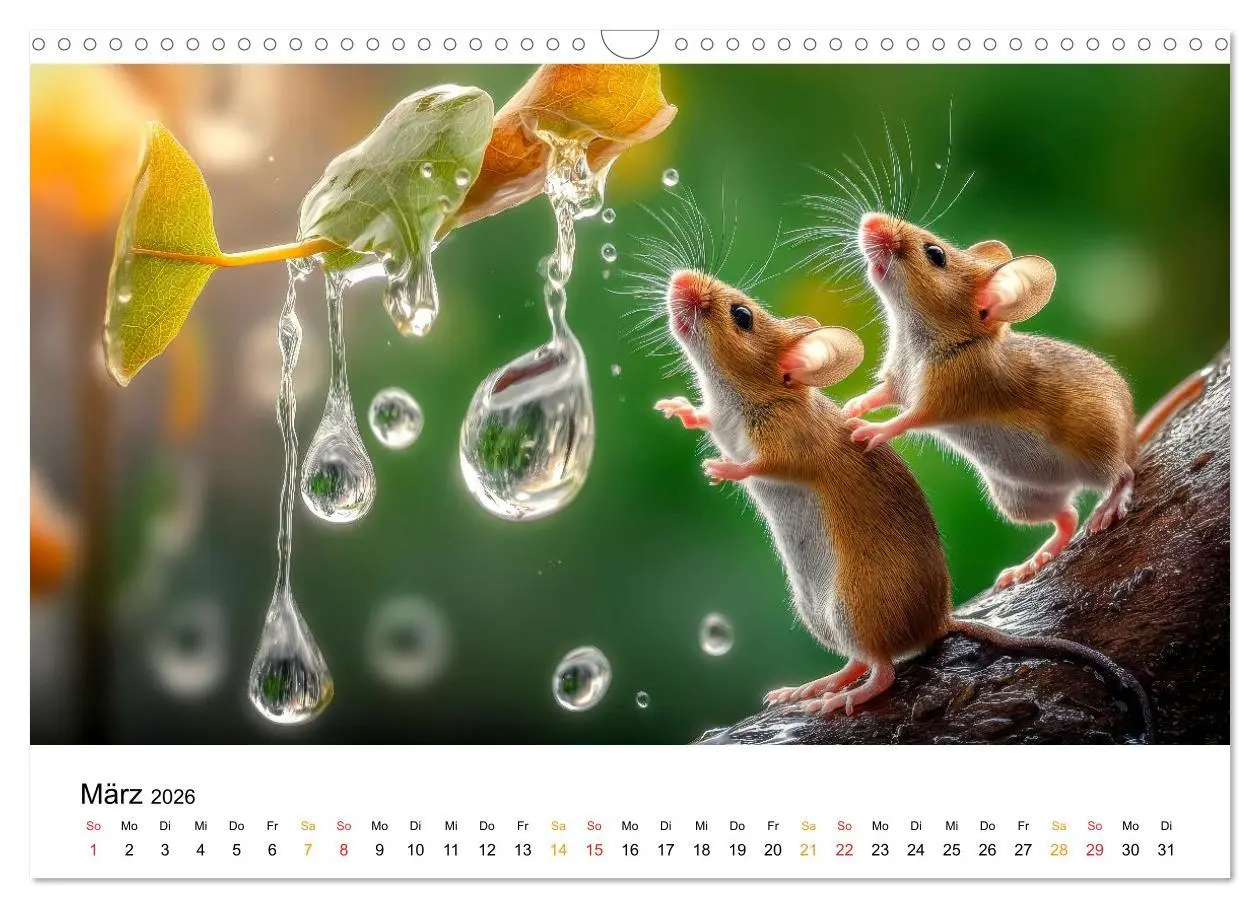 Bild: 9783516594034 | Regen? Na und! Mäuse (Wandkalender 2026 DIN A3 quer), CALVENDO...