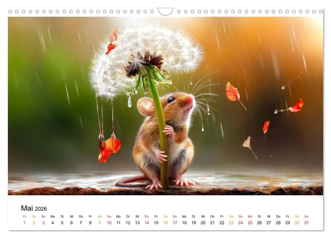 Bild: 9783516594034 | Regen? Na und! Mäuse (Wandkalender 2026 DIN A3 quer), CALVENDO...