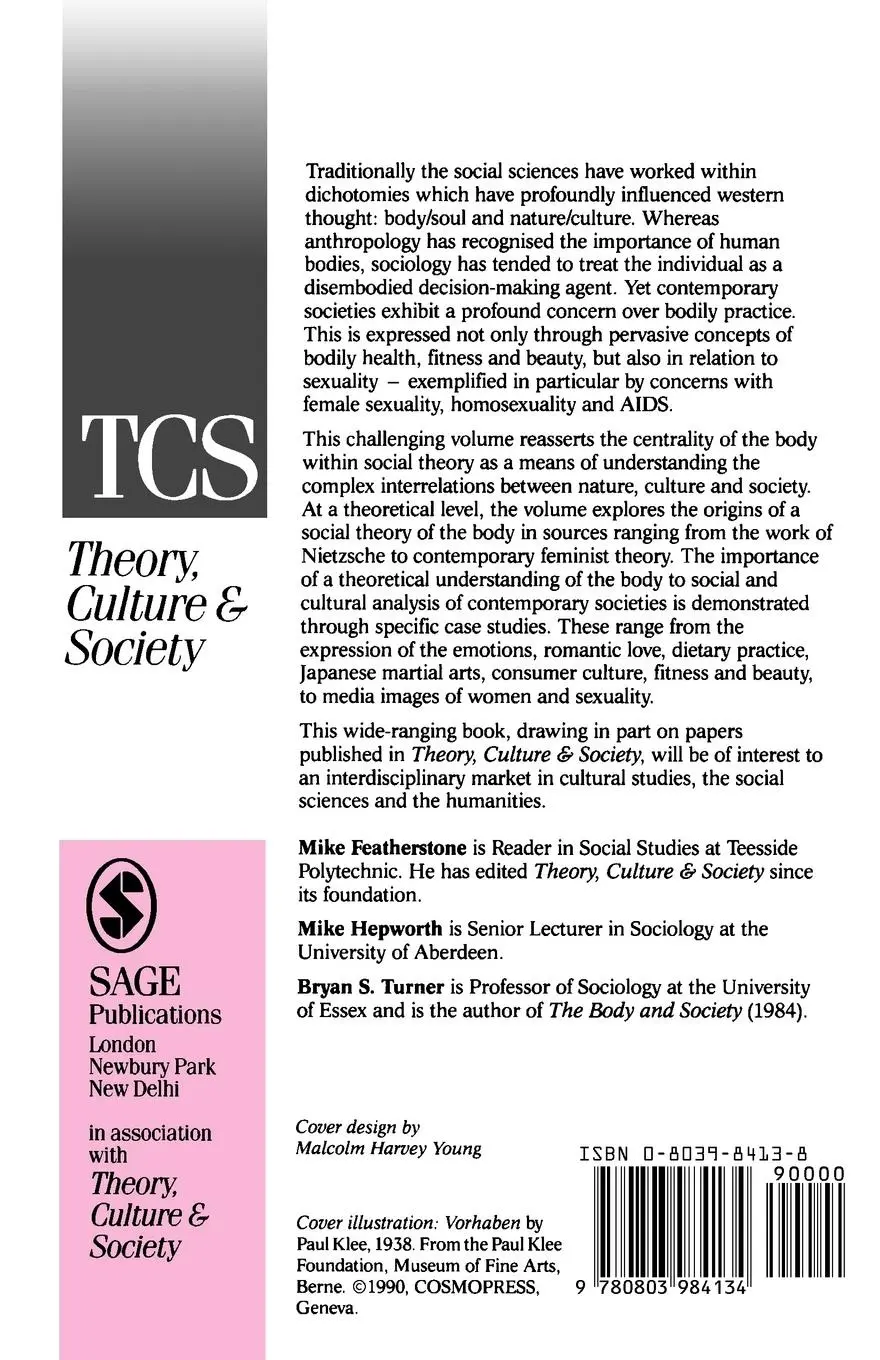 Rückseite: 9780803984134 | The Body | Social Process and Cultural Theory | Featherstone (u. a.)