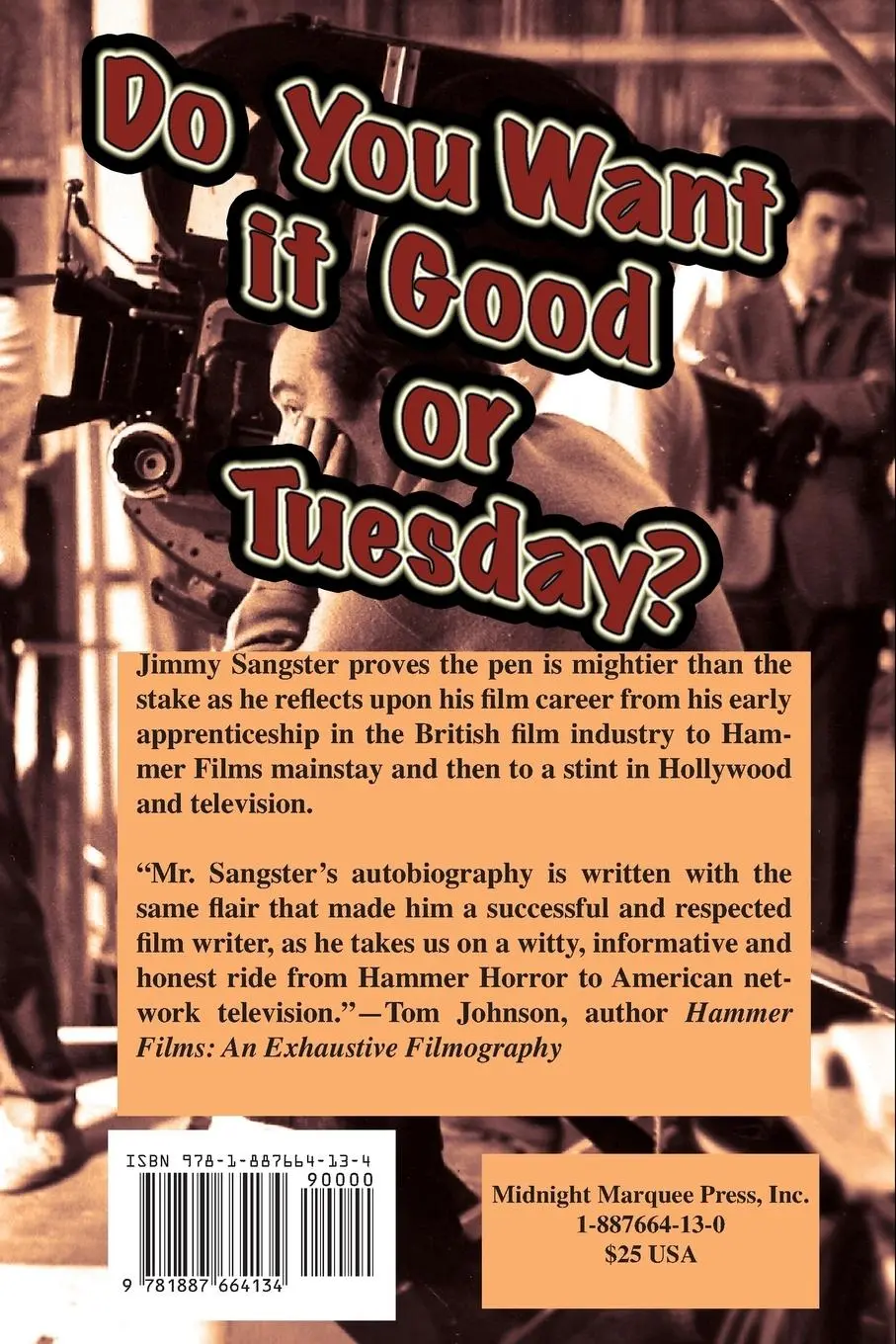 Rückseite: 9781887664134 | Do You Want it Good or Tuesday? From Hammer Films to Hollywood | Buch