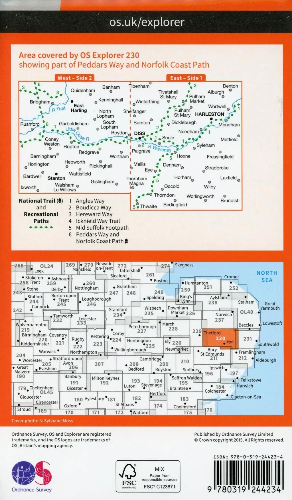 Bild: 9780319244234 | Diss &amp; Harleston | Ordnance Survey | (Land-)Karte | Karte/Landkarte