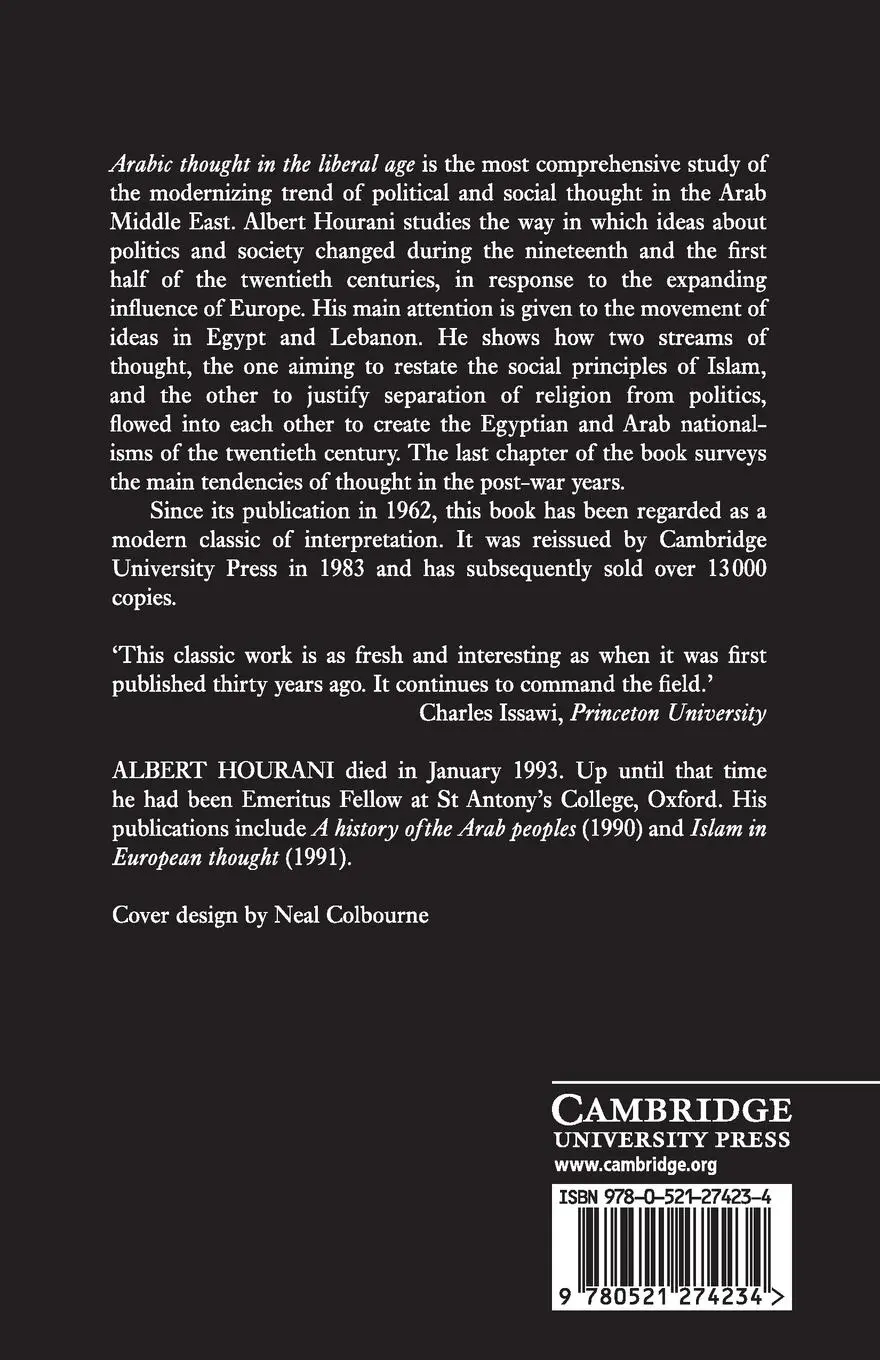 Rückseite: 9780521274234 | Arabic Thought in the Liberal Age 1798-1939 | Albert Hourani | Buch
