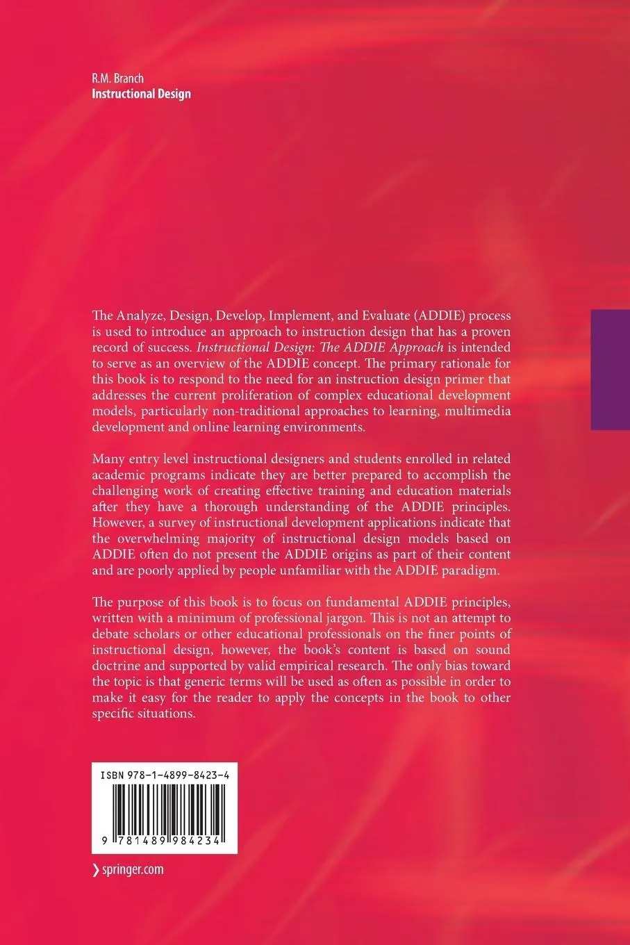 Rückseite: 9781489984234 | Instructional Design: The ADDIE Approach | Robert Maribe Branch | Buch