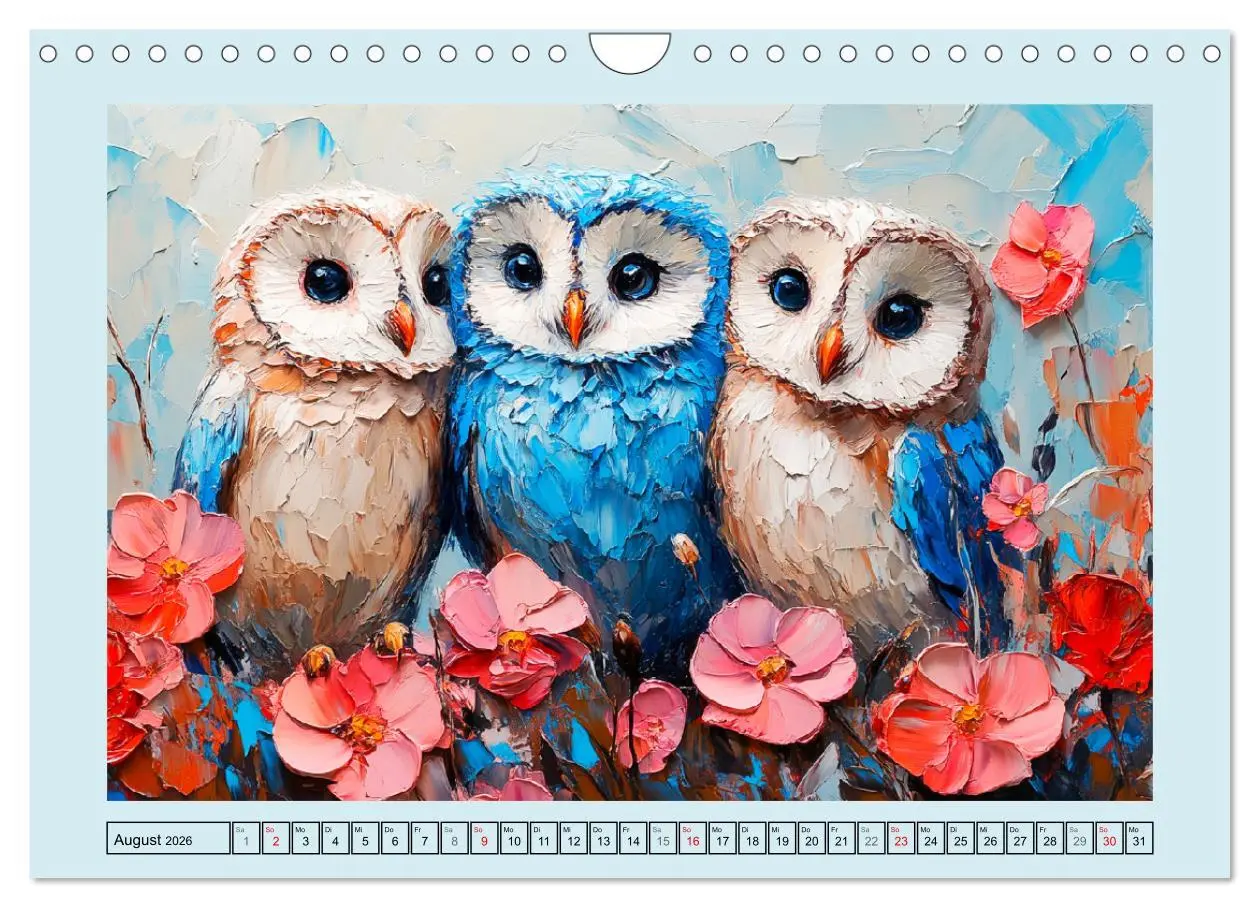 Bild: 9783457314234 | Eulen. Entzückende Paintings (Wandkalender 2026 DIN A4 quer),...