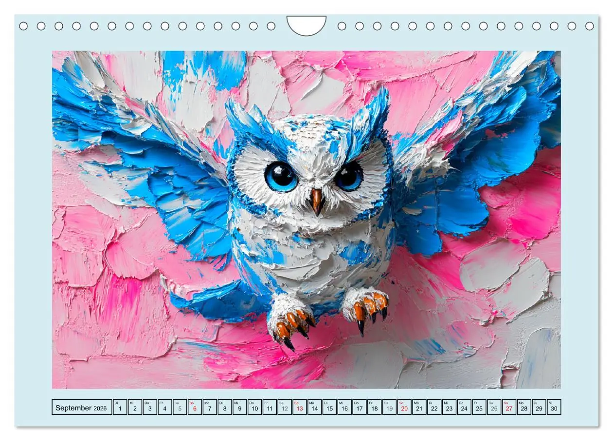 Bild: 9783457314234 | Eulen. Entzückende Paintings (Wandkalender 2026 DIN A4 quer),...