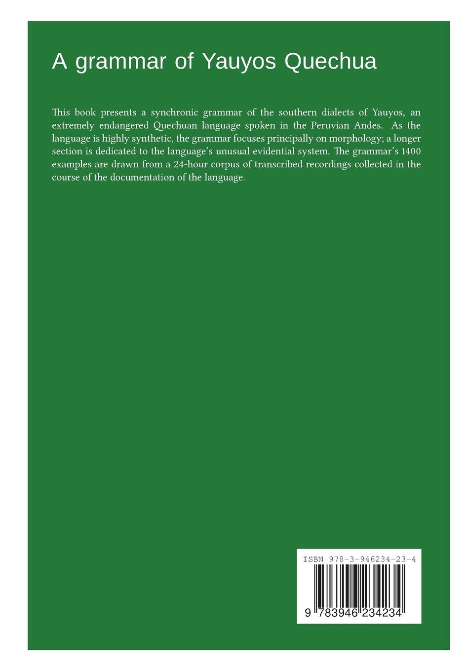 Rückseite: 9783946234234 | A grammar of Yauyos Quechua | Aviva Shimelman | Taschenbuch | 356 S.