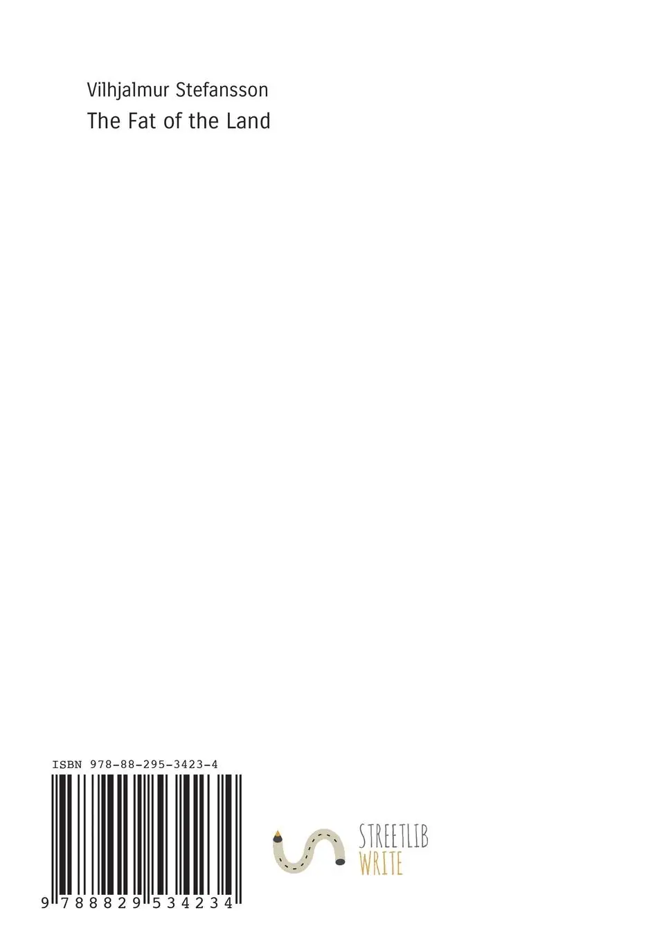 Rückseite: 9788829534234 | The Fat of the Land | Vilhjalmur Stefansson | Taschenbuch | Englisch