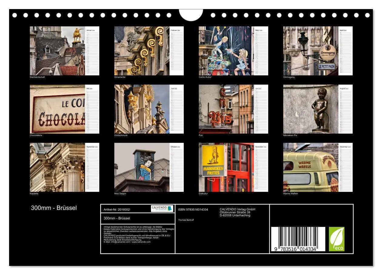 Bild: 9783516014334 | 300mm - Brüssel (Wandkalender 2026 DIN A4 quer), CALVENDO...