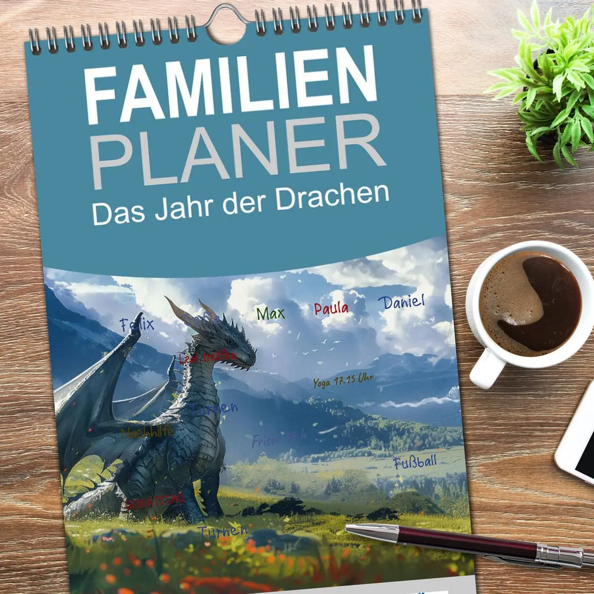 Bild: 9783516494334 | Familienplaner 2026 - Das Jahr der Drachen mit 5 Spalten...