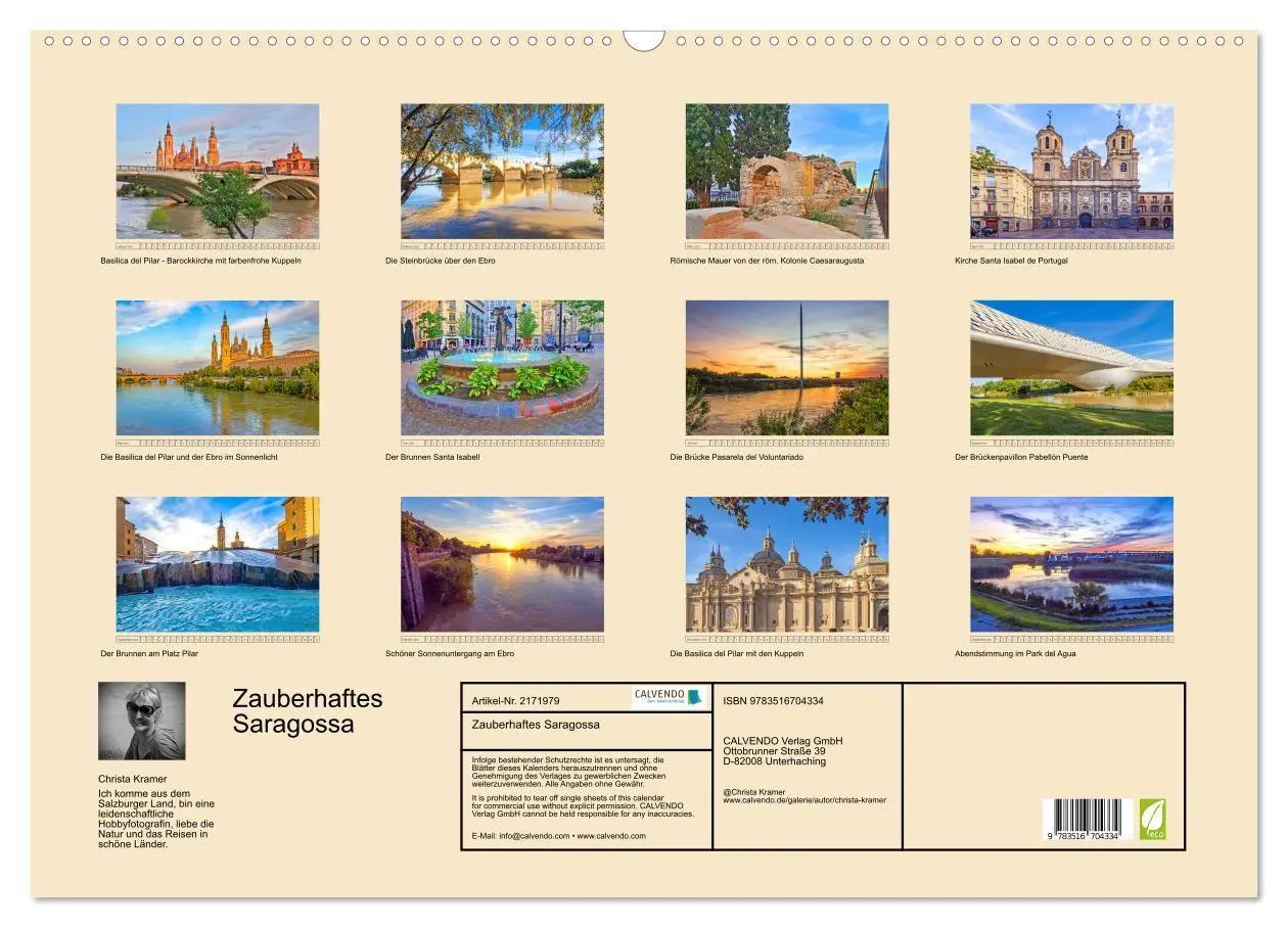 Bild: 9783516704334 | Zauberhaftes Saragossa (Wandkalender 2026 DIN A2 quer), CALVENDO...