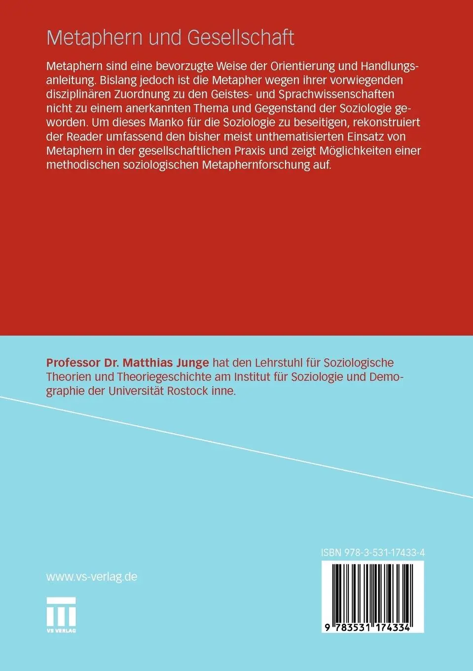 Rückseite: 9783531174334 | Metaphern und Gesellschaft | Matthias Junge | Taschenbuch | xi | 2011