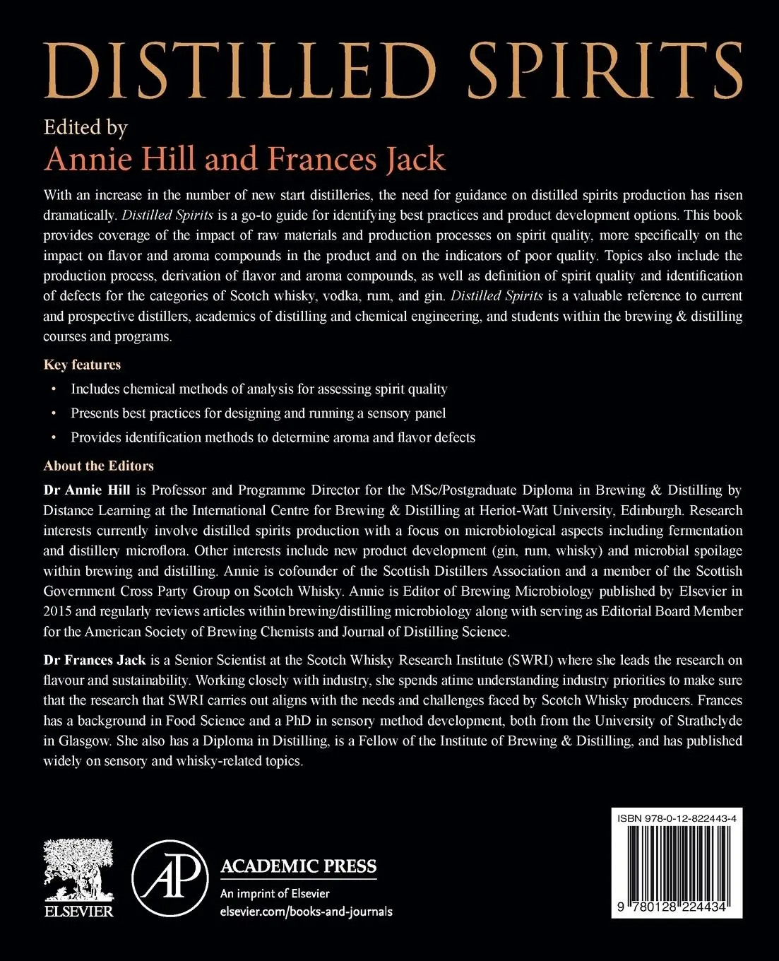 Rückseite: 9780128224434 | Distilled Spirits | Annie Hill (u. a.) | Taschenbuch | Englisch | 2023