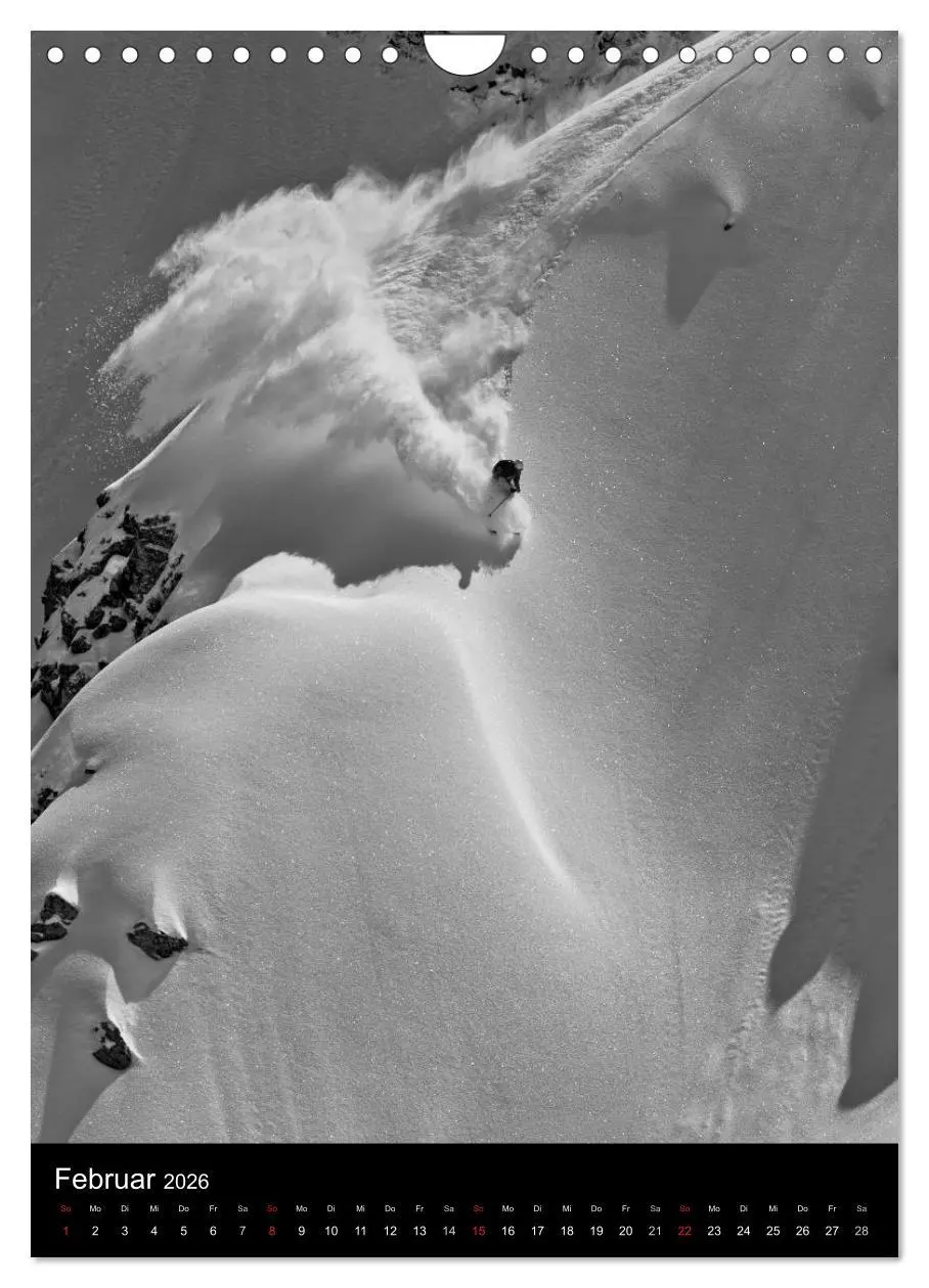 Bild: 9783516484434 | Monochrome Ski (Wandkalender 2026 DIN A4 hoch), CALVENDO...
