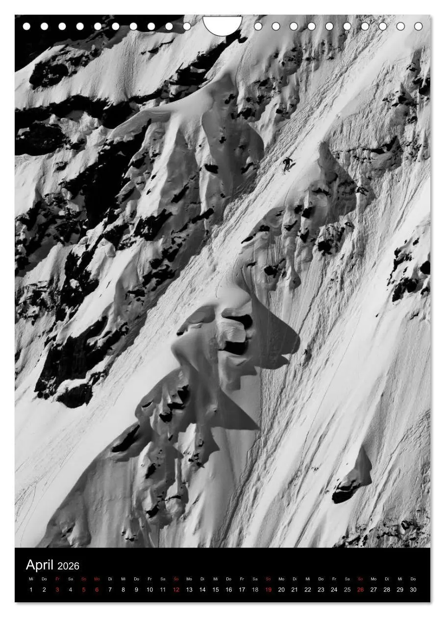 Bild: 9783516484434 | Monochrome Ski (Wandkalender 2026 DIN A4 hoch), CALVENDO...