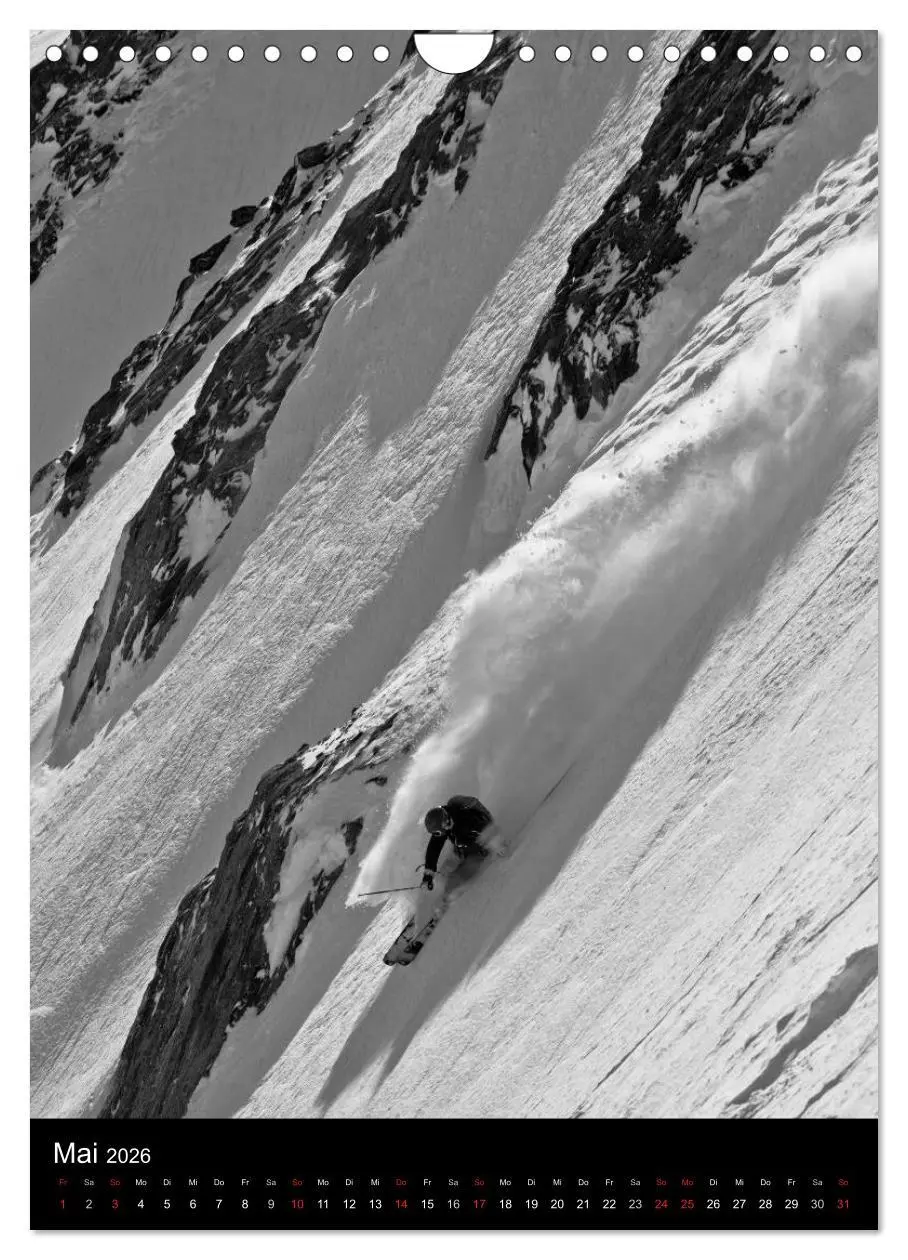 Bild: 9783516484434 | Monochrome Ski (Wandkalender 2026 DIN A4 hoch), CALVENDO...