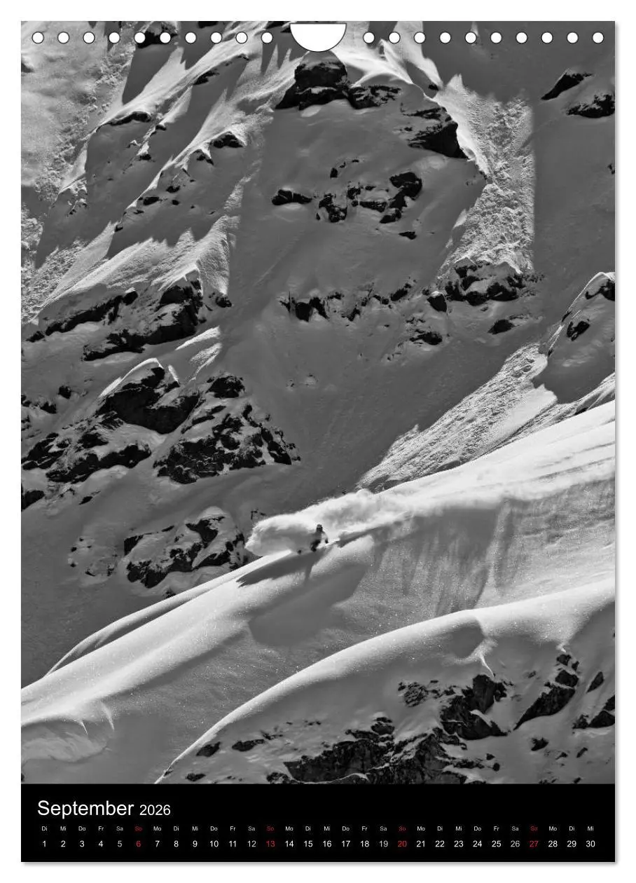 Bild: 9783516484434 | Monochrome Ski (Wandkalender 2026 DIN A4 hoch), CALVENDO...