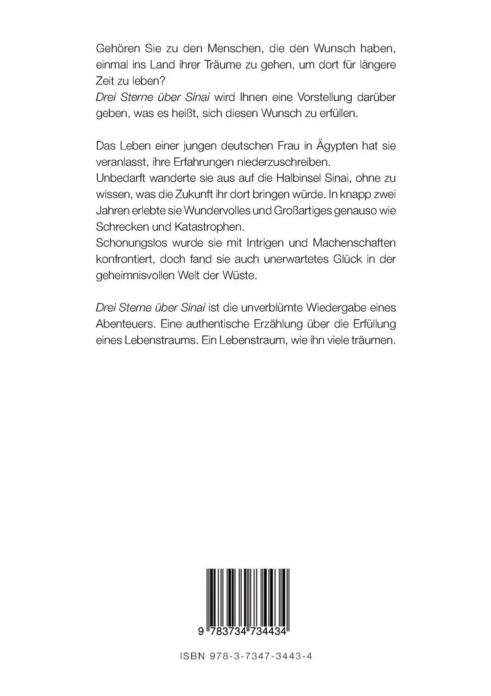 Rückseite: 9783734734434 | Drei Sterne über Sinai | Maike Munck | Taschenbuch | 216 S. | Deutsch
