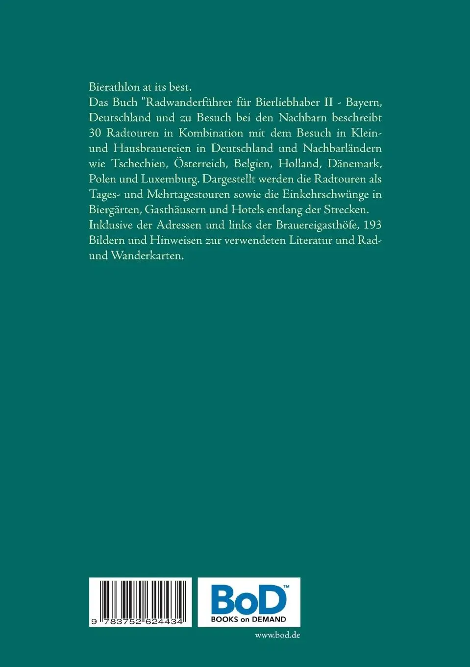 Rückseite: 9783752624434 | Radwanderführer für Bierliebhaber II | Wieland Achenbach (u. a.)