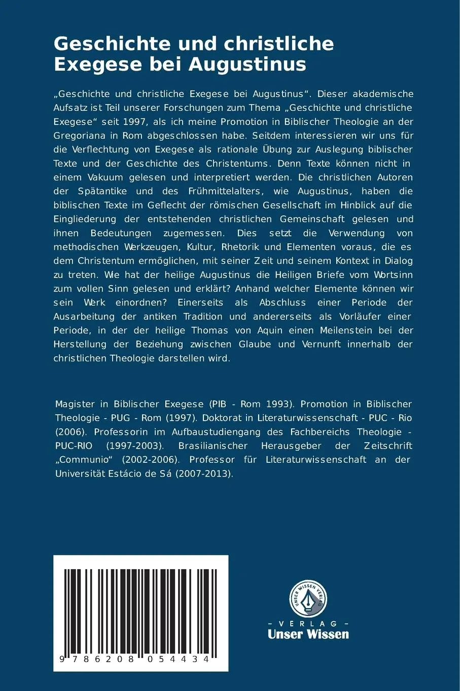 Rückseite: 9786208054434 | Geschichte und christliche Exegese bei Augustinus | Santos | Buch