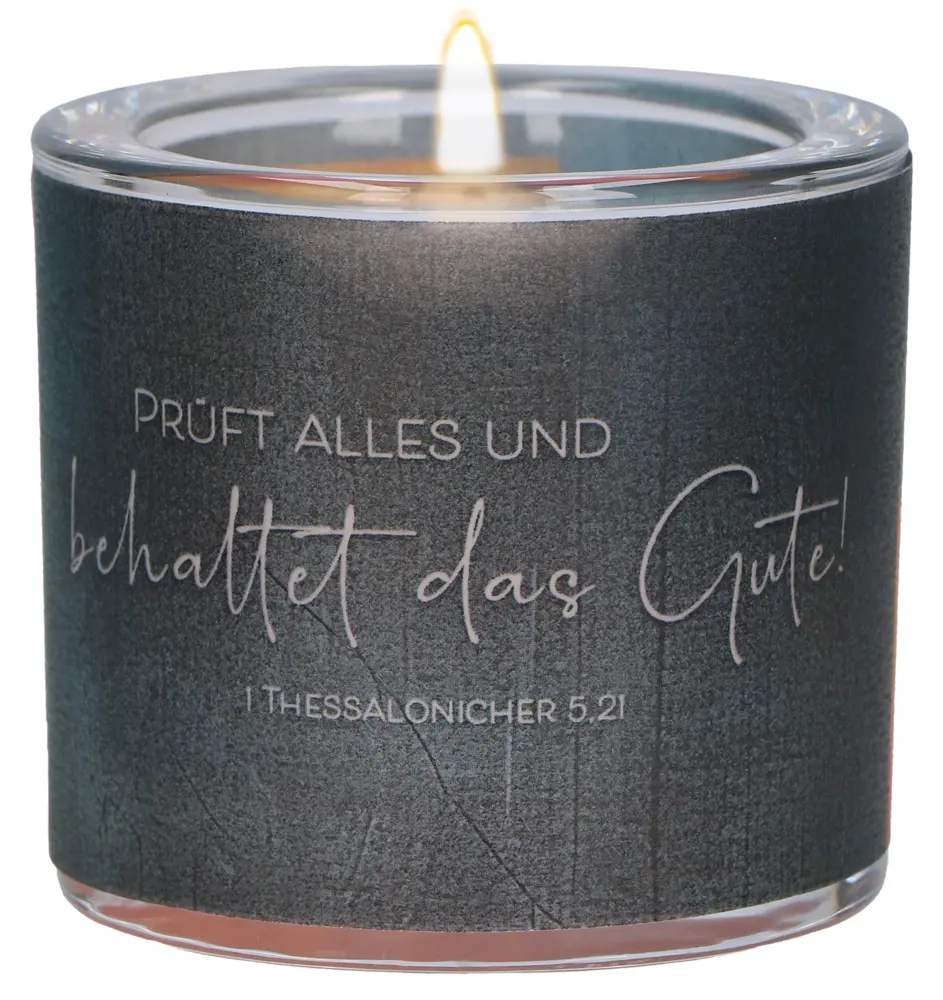 Windlicht aus Glas - Jahreslosung 2025