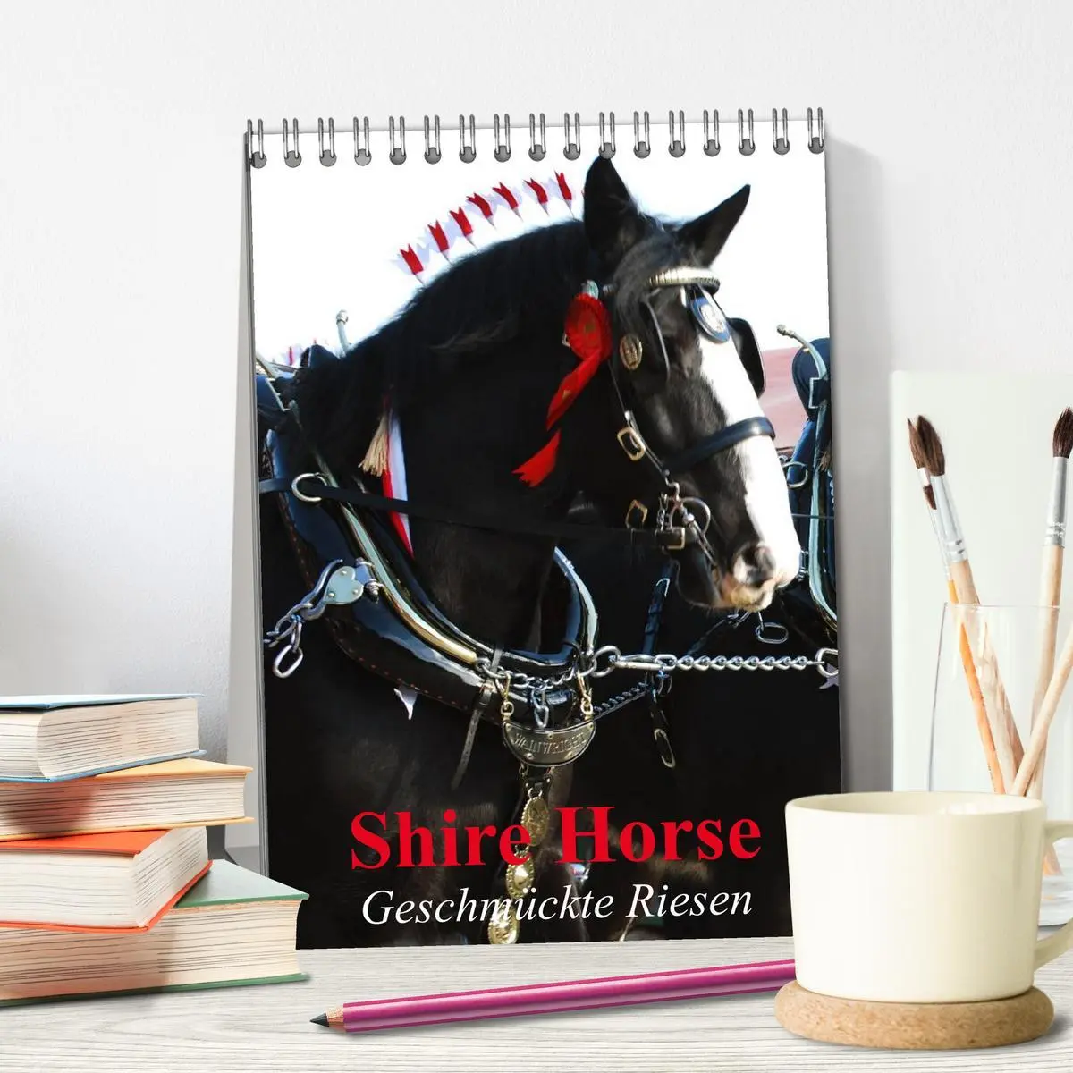 Bild: 9783516474534 | Shire Horse - Geschmückte Riesen (Tischkalender 2026 DIN A5 hoch),...