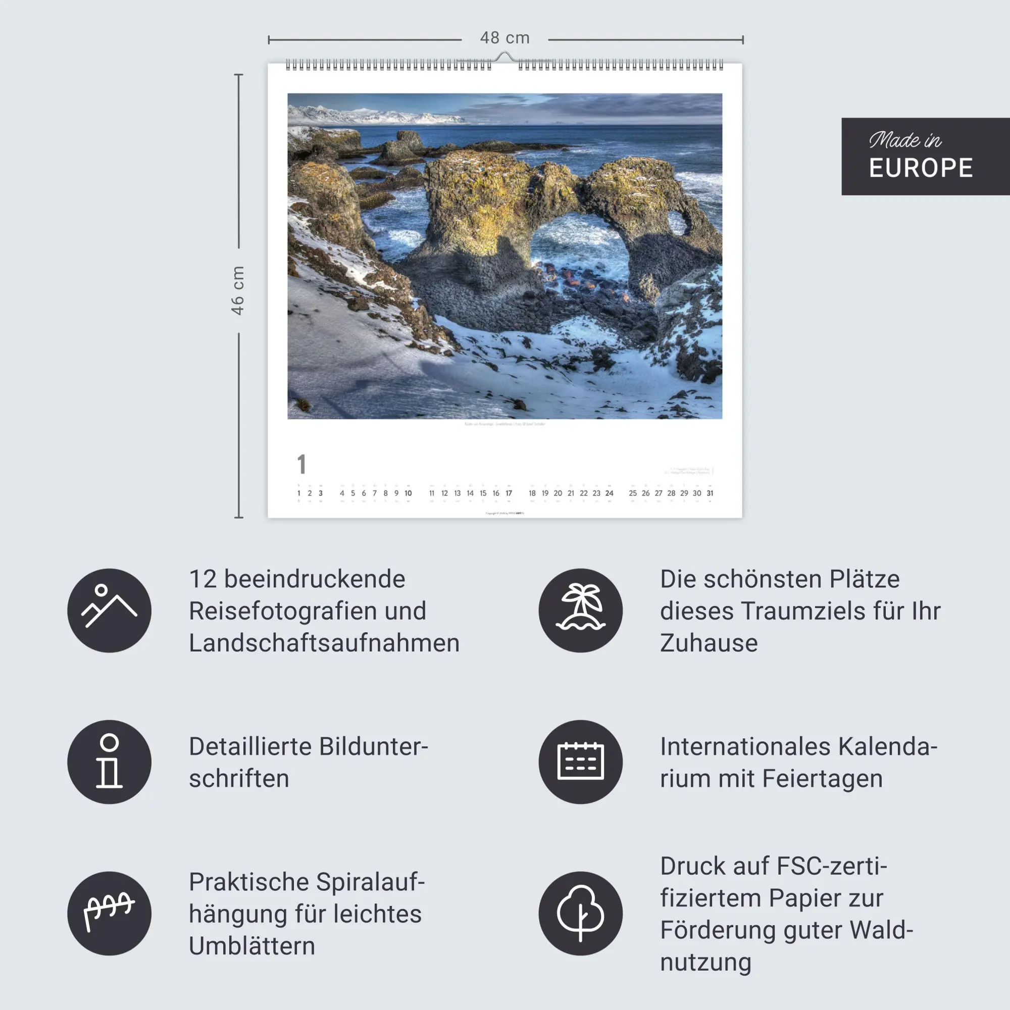Bild: 9783839904534 | Island Kalender 2027 - Insel aus Feuer und Eis | Josef Schäfer | 14 S.