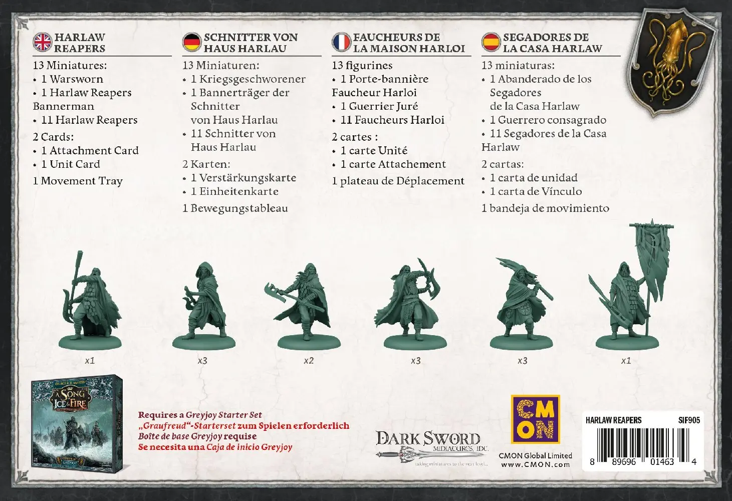 Bild: 889696014634 | Song of Ice &amp; Fire - House Harlaw Reapers | Eric M. Lang (u. a.)