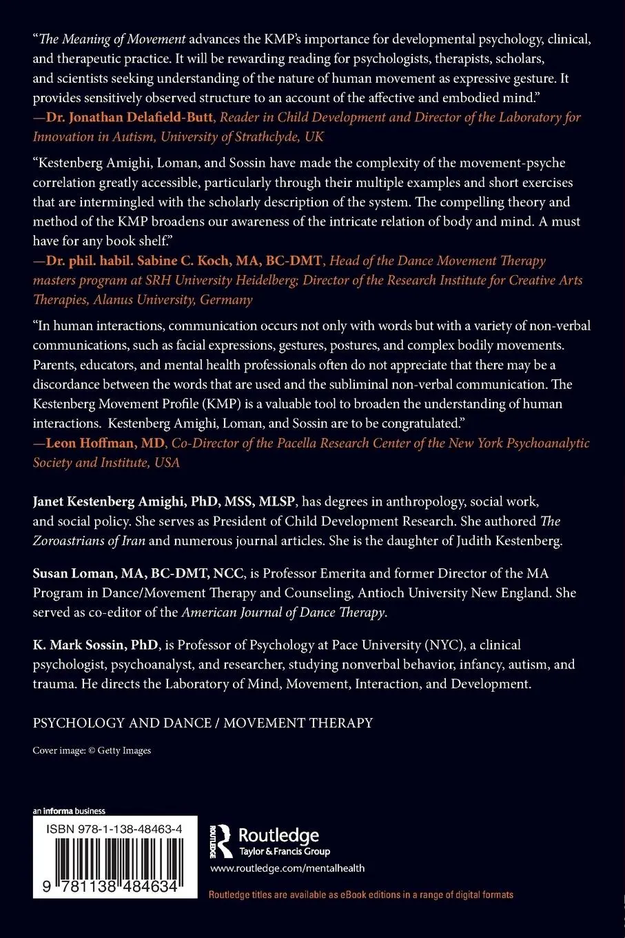 Rückseite: 9781138484634 | The Meaning of Movement | Janet Kestenberg Amighi (u. a.) | Buch