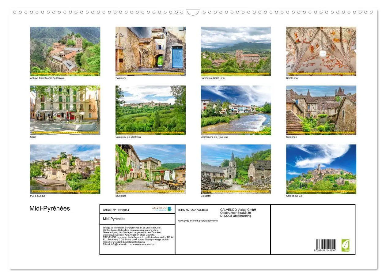 Bild: 9783457444634 | Midi-Pyrénées (Wandkalender 2026 DIN A2 quer), CALVENDO Monatskalender