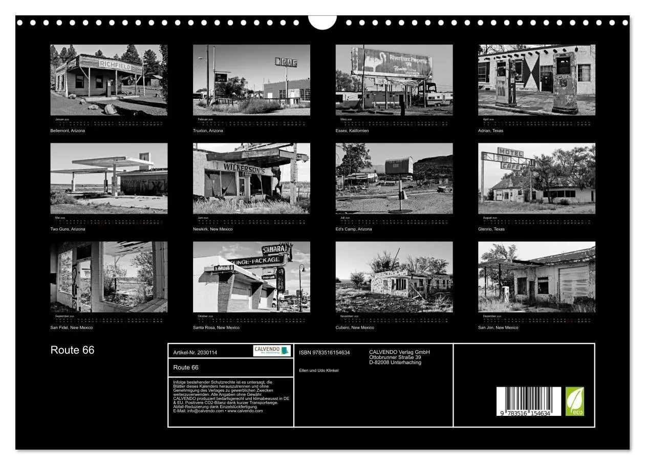 Bild: 9783516154634 | Route 66 (Wandkalender 2026 DIN A3 quer), CALVENDO Monatskalender