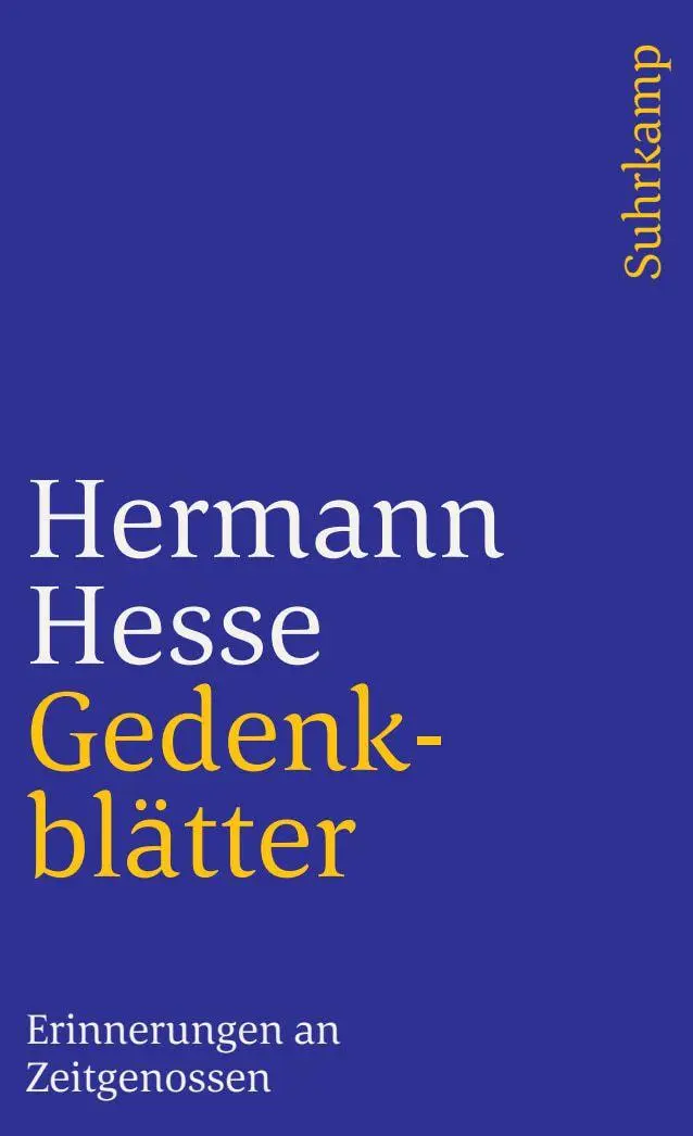 Cover: 9783518374634 | Gedenkblätter | Erinnerungen an Zeitgenossen | Hermann Hesse | Buch