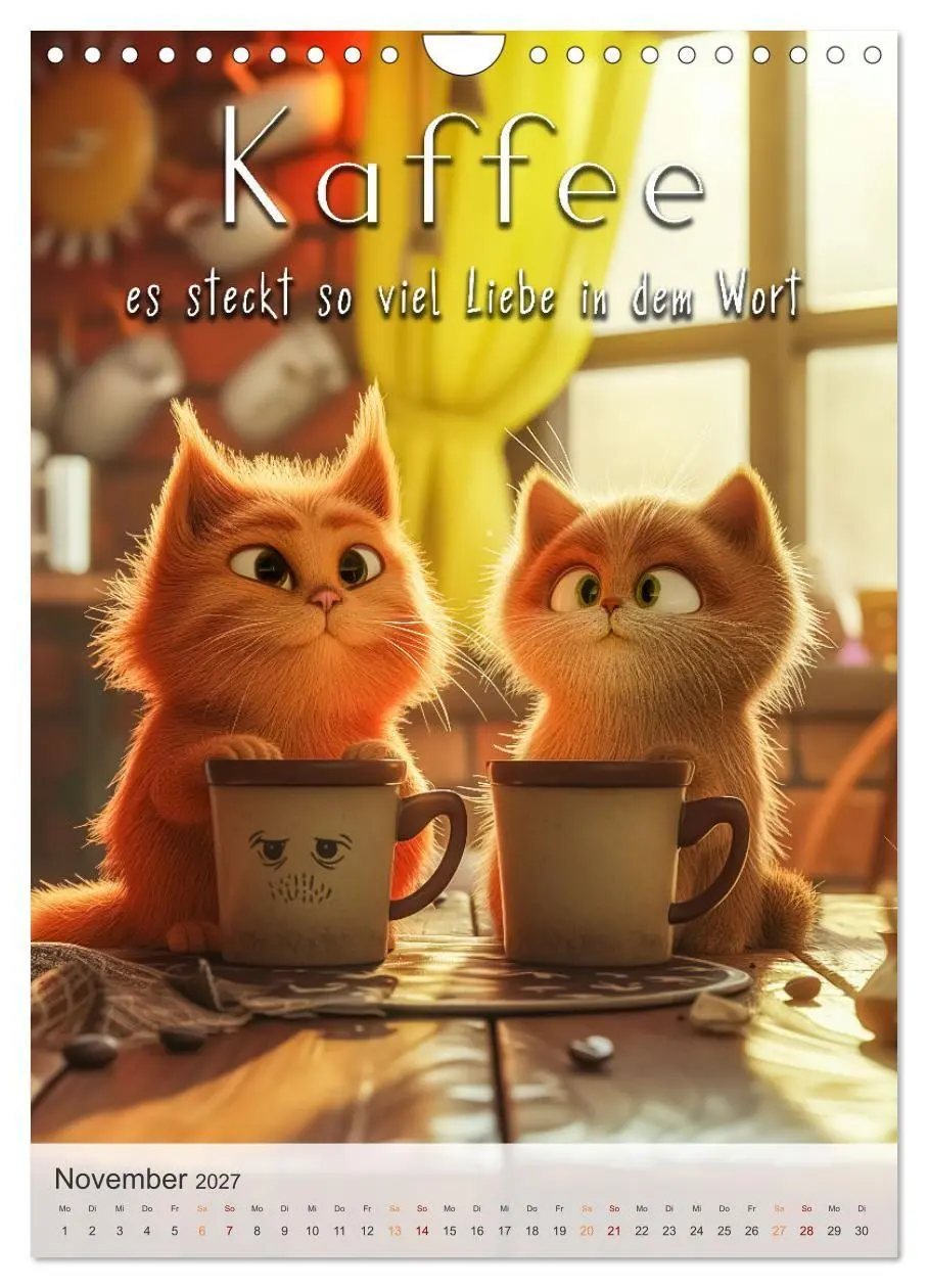 Bild: 9783569174634 | Kaffee-Katzen (Wandkalender 2027 DIN A4 hoch), CALVENDO Monatskalender
